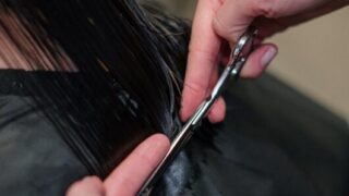 woman having a haircut